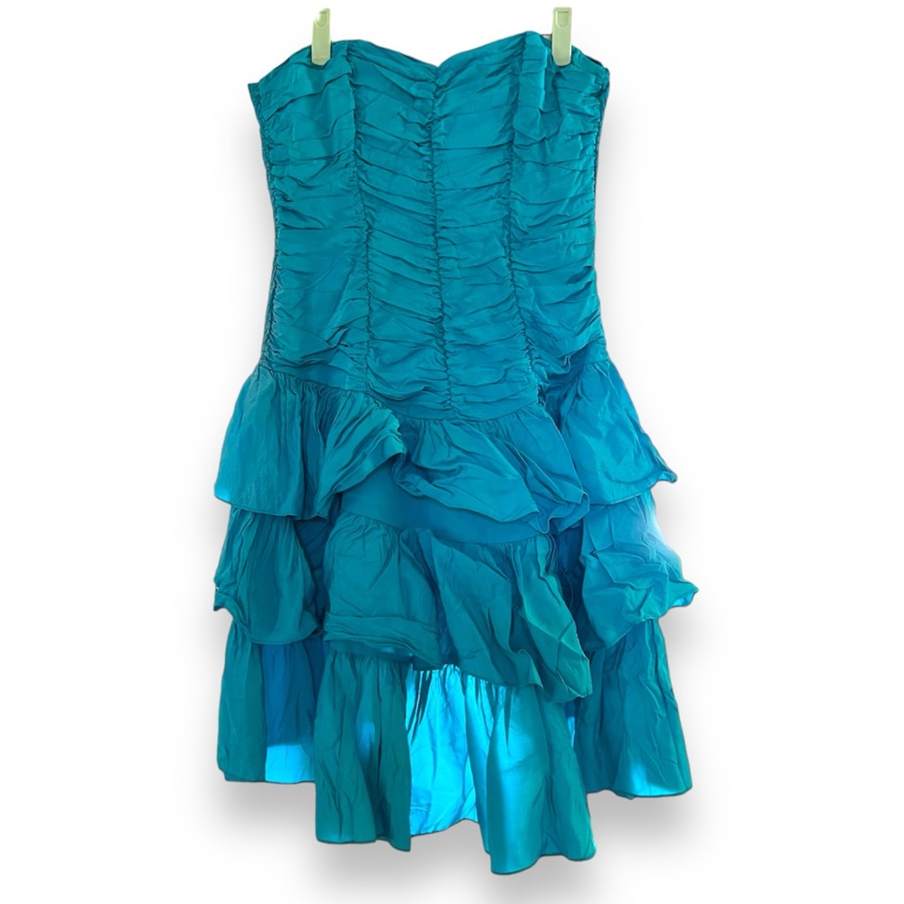 80s Turquoise Teal Dress
